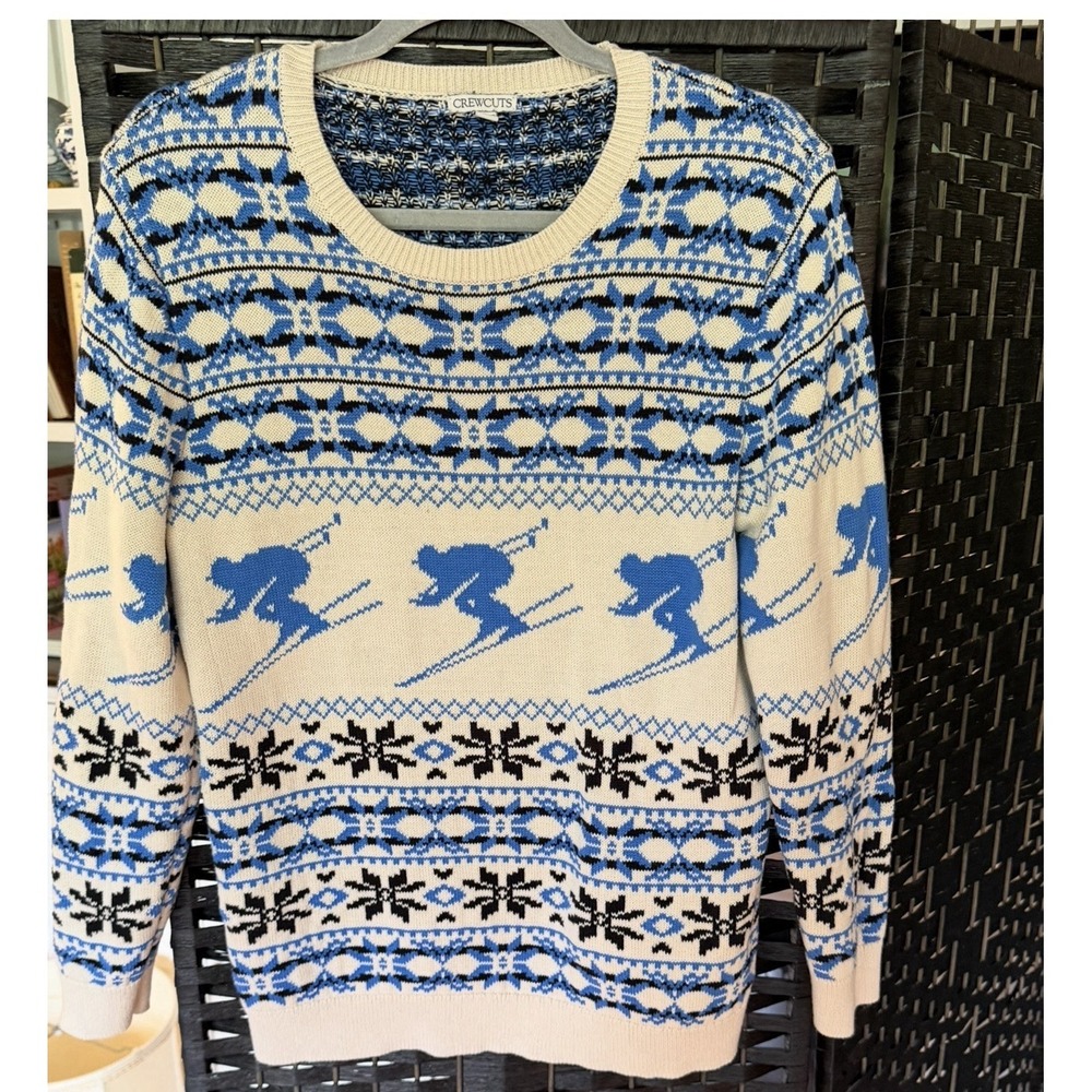 J Crew Crew Cuts Child 's Fair Isle Sweater Ski Size 14-15 Apres Ski